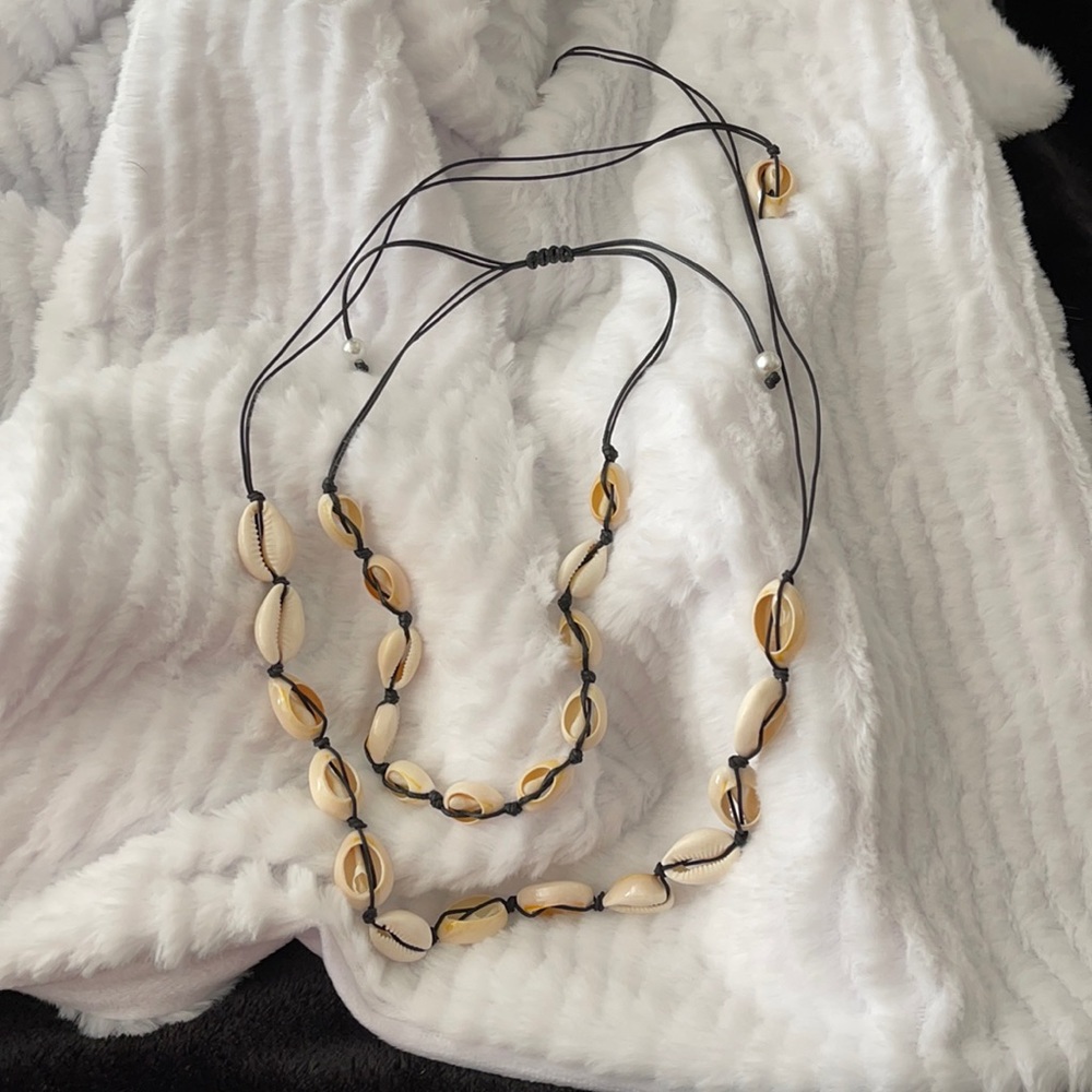 His & Her Cowrie Shell Necklace Set - Picture 9 of 11